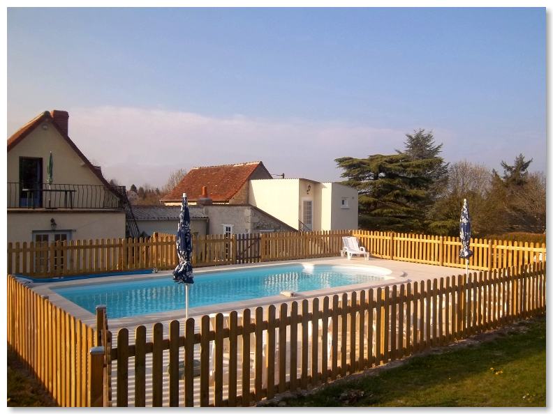 Secure enclosed outdoor swimming pool