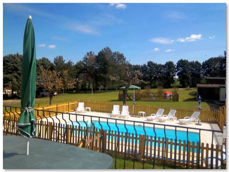 View of swimming pool from Les Vignes balcony