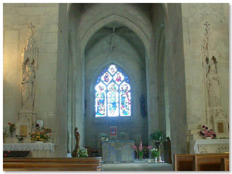 Stained glass window in historic building